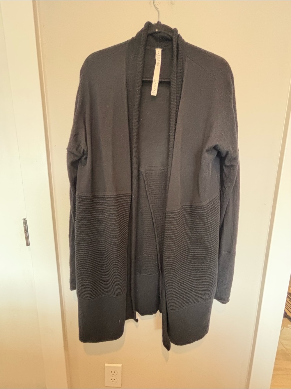 lululemon athletica Black Open-Front Textured Hem Cardigan